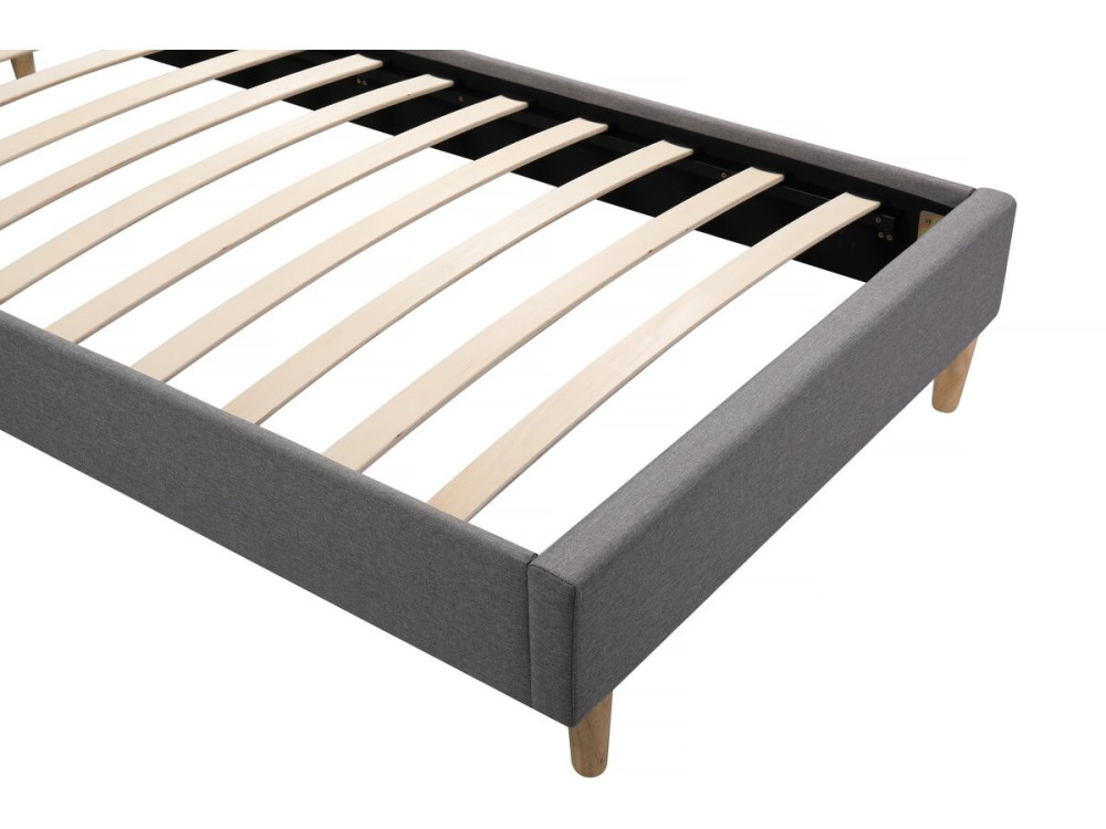 Letto singolo in tessuto "Louise" 90 x 190 cm - Grigio