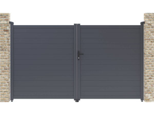 Cancello in alluminio "Marc" - 299,5 x 180,9 cm - Grigio
