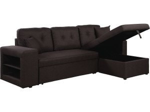 Divano letto ad angolo trasformabile "Axel" convertibile Couleur Marron