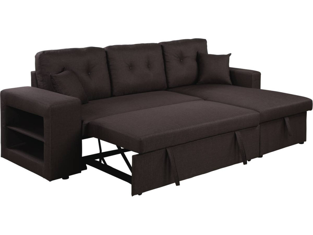Divano ad angolo "Axel" trasformabile / reversibile - 3 posti - Marrone