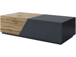Tavolino con cassapanca "Ceelias" - 124 x 60 x 42 cm - Grigio/Marrone