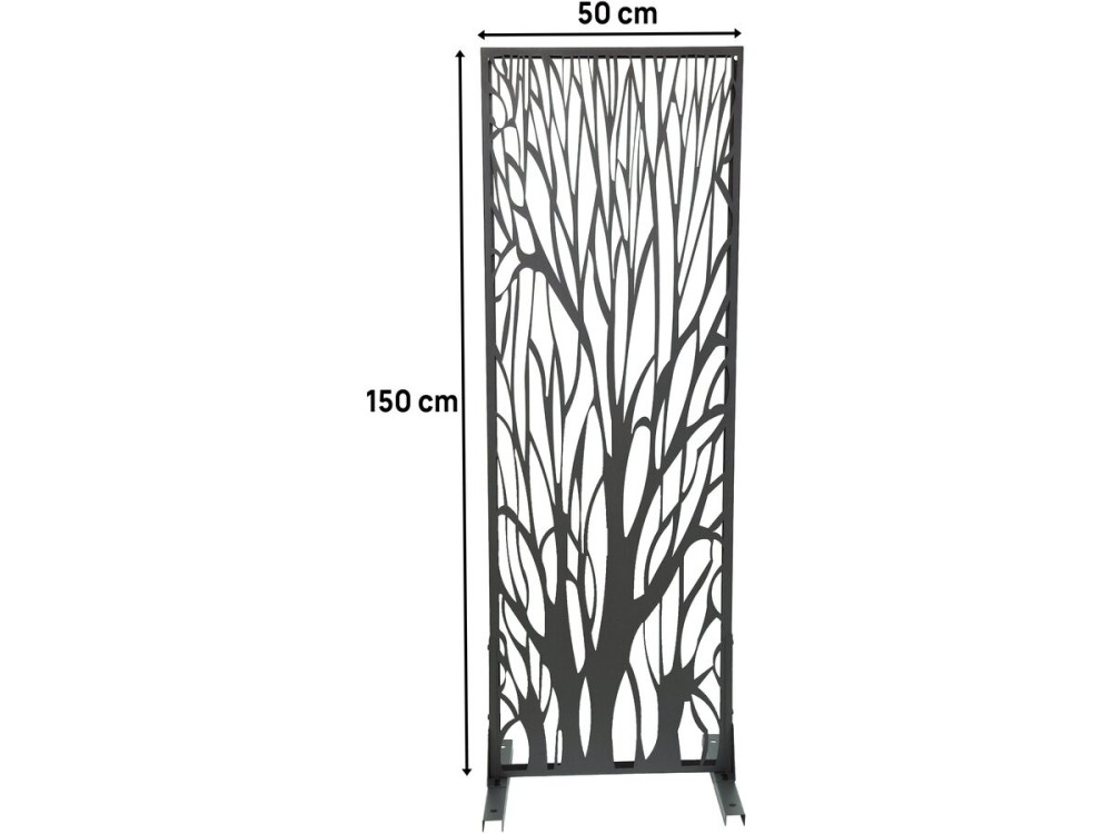 Clôture décorative en métal "Tree" 50 x 150 cm - Anthracite