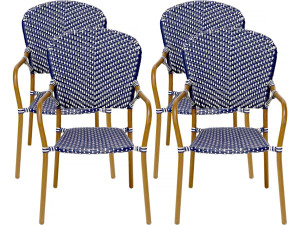 Set di 4 sedie da bistrot per esterni "Maya" - Blu