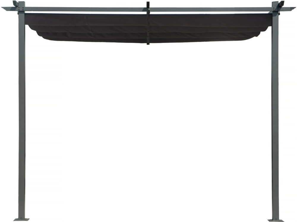Pergola adossée toit rétractable - 3 x 3 m - gris anthracite