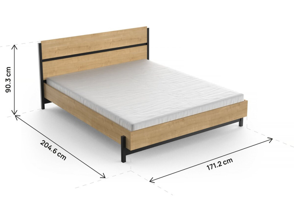 Letto matrimoniale "Craft" - Legno - 160 x 200 cm - Marrone