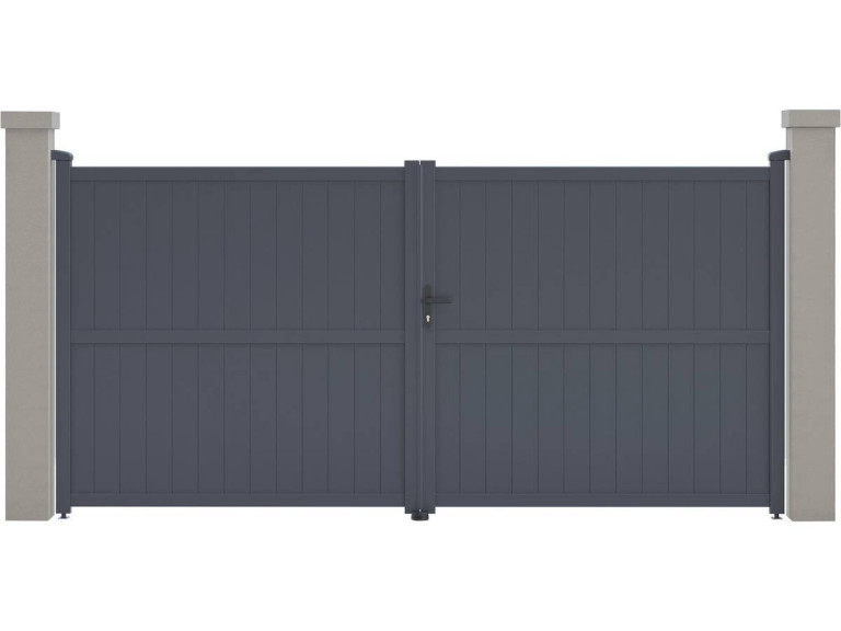 Cancello in alluminio "Maurice" - 349,5 x 155,9 cm - Grigio