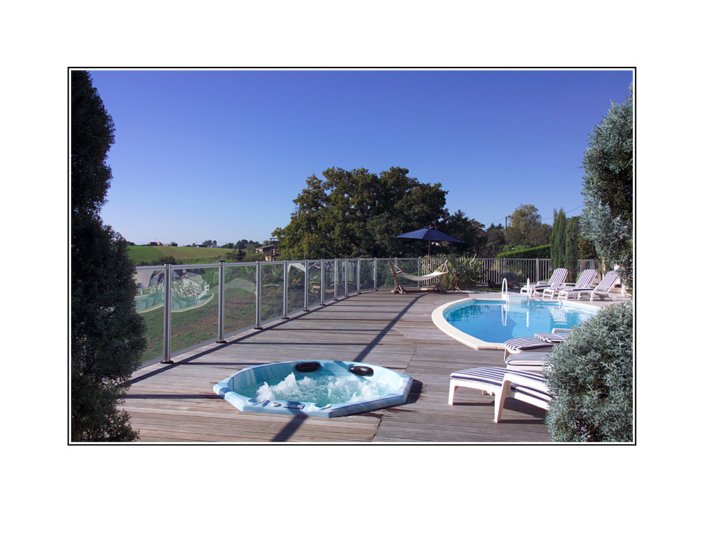 Recinzione per piscina a pannelli trasparenti