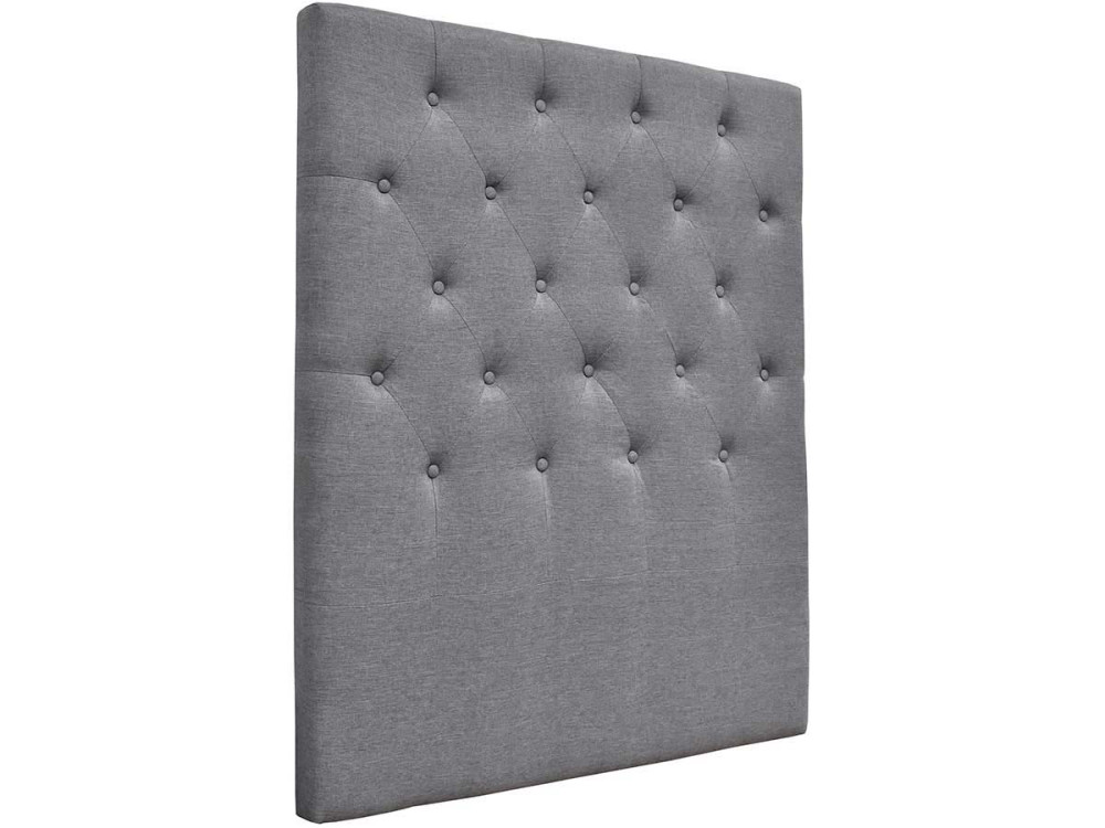 Testiera del letto imbottita " DÉCO"  - 99 cm - Grigio chiaro -  in tessuto
