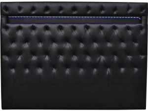 Testiera con LED "Déco" - Per letto 160 x 200 cm - Nero