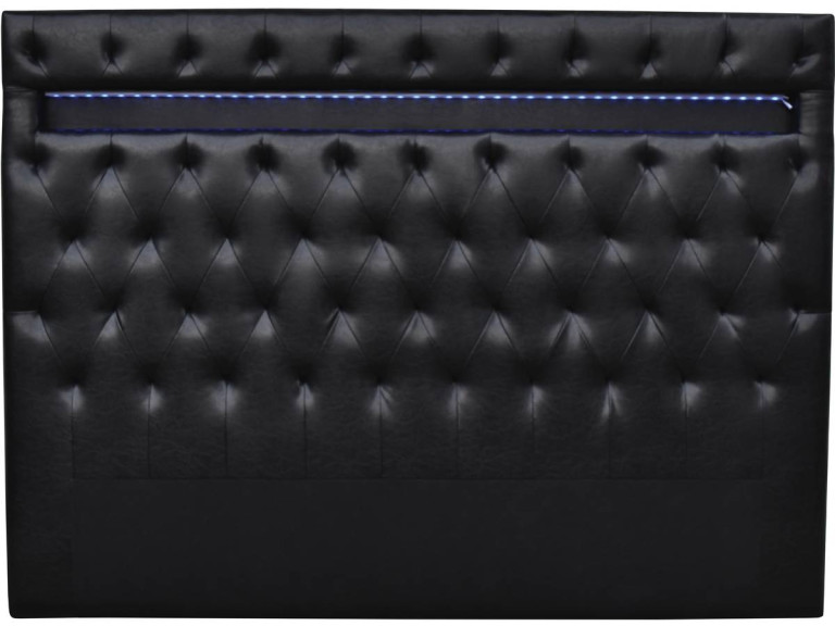 Testiera con LED "Déco" - Per letto 160 x 200 cm - Nero