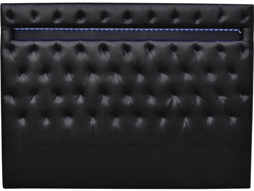 Testiera con LED "Déco" - Per letto 160 x 200 cm - Nero