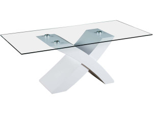 Tavolino rettangolare "Tina" in MDF lucido - Bianco