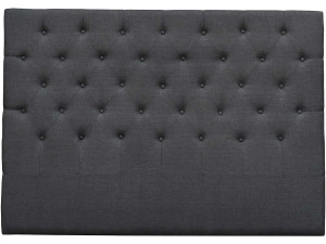 Testiera del letto imbottita " DÉCO"  - 169 cm - Grigio scuro -  in tessuto
