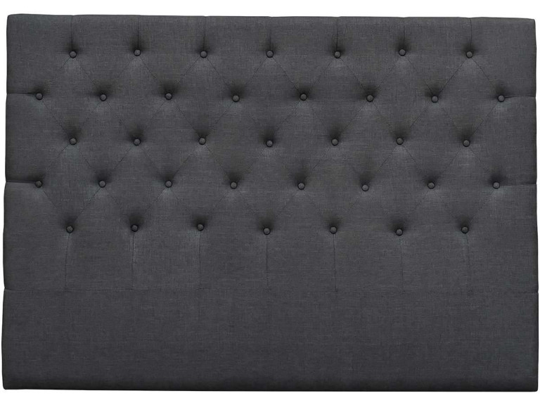 Testiera del letto imbottita " DÉCO"  - 169 cm - Grigio scuro -  in tessuto