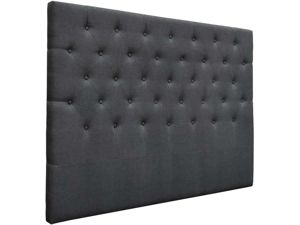Testiera del letto imbottita " DÉCO"  - 169 cm - Grigio scuro -  in tessuto