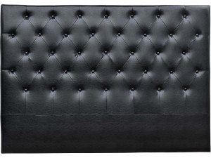 Testiera del letto imbottita 189 cm "Déco" in PVC-Nero