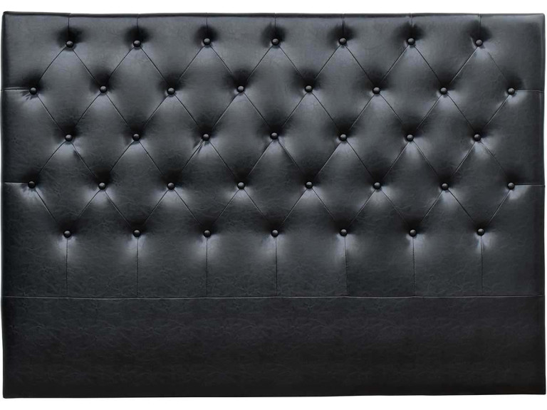 Testiera del letto imbottita 189 cm "Déco" in PVC-Nero