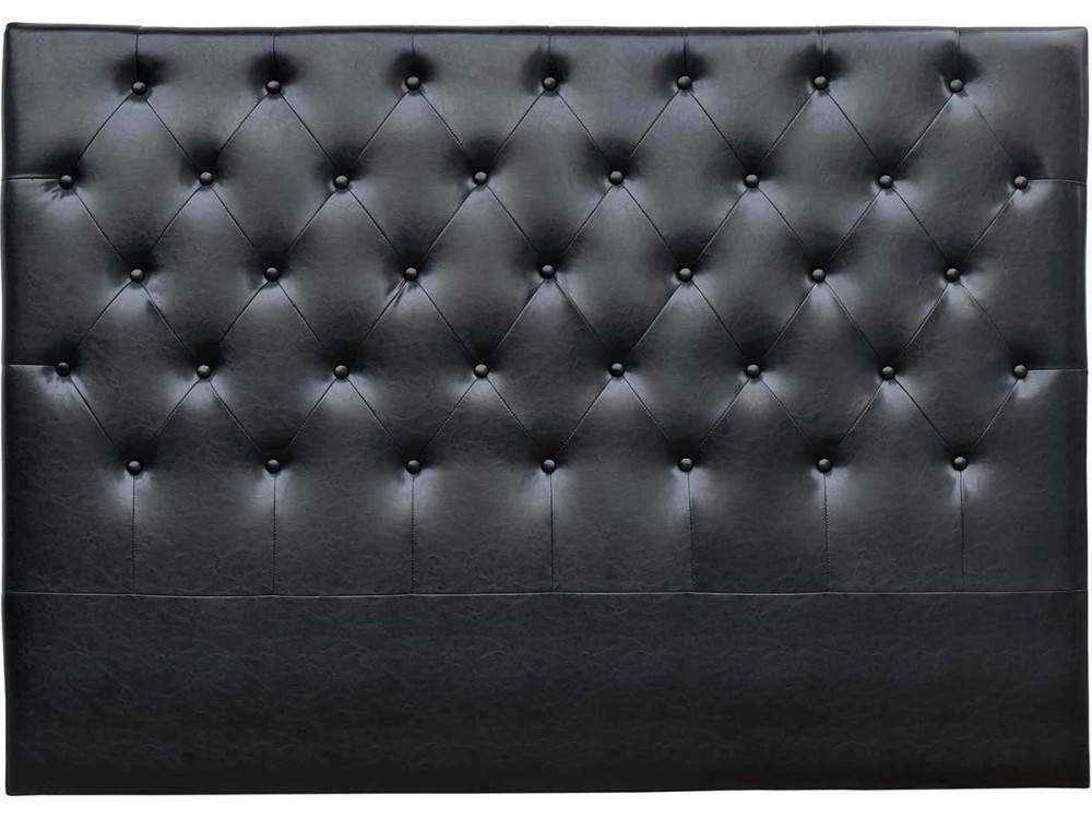 Testiera del letto imbottita 189 cm "Déco" in PVC-Nero