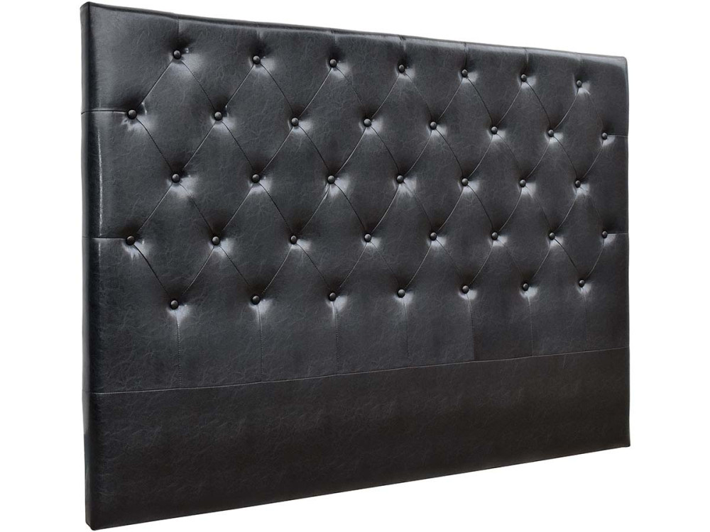 Testiera del letto imbottita 189 cm "Déco" in PVC-Nero