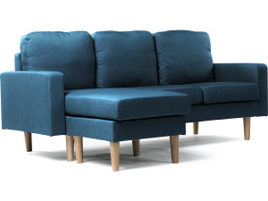Divano angolare reversibile in tessuto "Gabby" - 3 posti - Blu