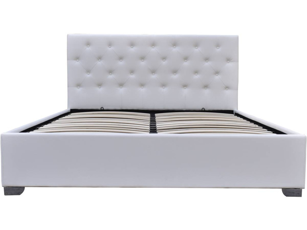Letto matrimoniale con contenitore "TINO" - 180 x 200 cm - Bianco