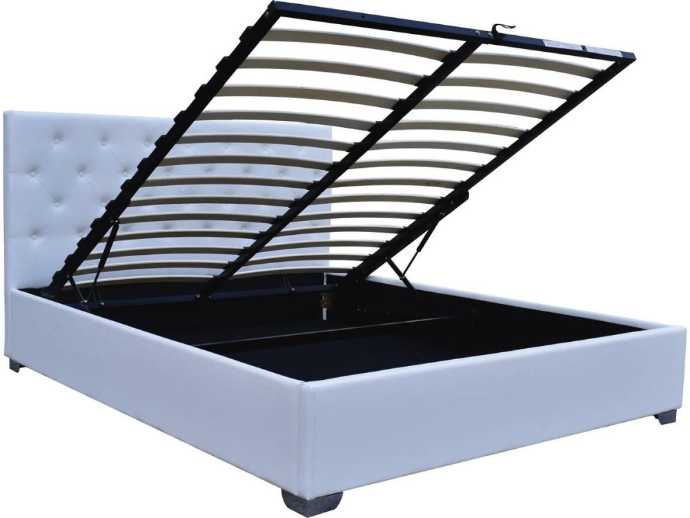 Letto matrimoniale con contenitore "TINO" - 180 x 200 cm - Bianco