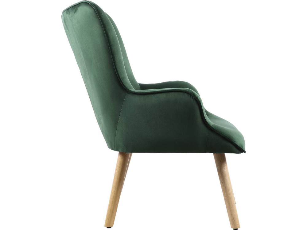 Poltrona in velluto stile scandinavo "Odense" - 73 x 81 x 92,5 cm - 1 posto - Verde