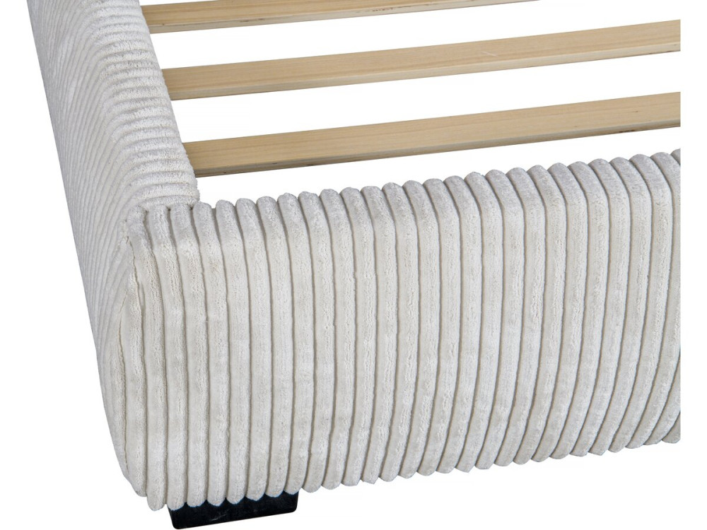 Letto matrimoniale in velluto a coste "Montana" - 160 x 200 cm - Beige