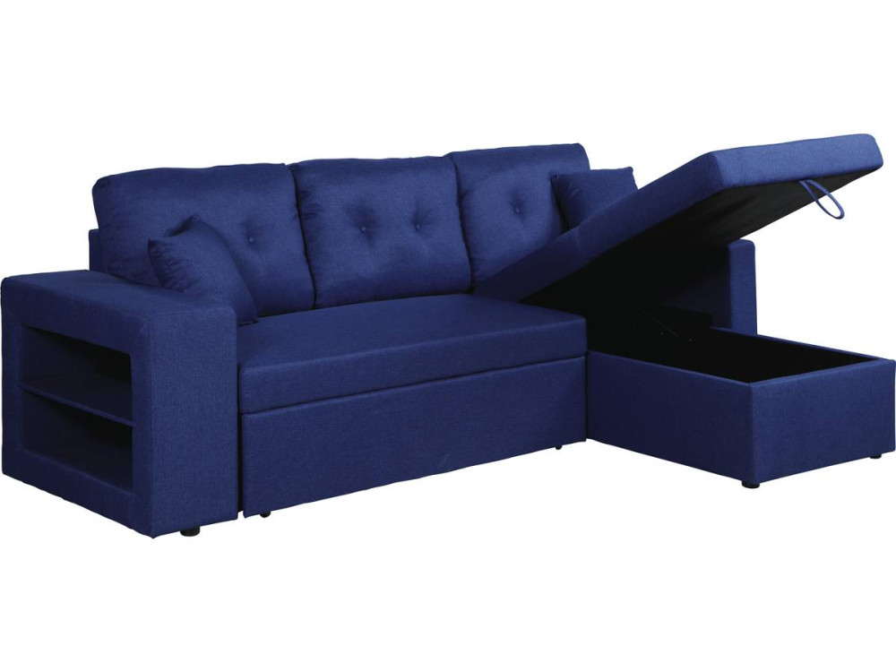 Divano ad angolo "Axel" trasformabile / reversibile - 3 posti - Blu