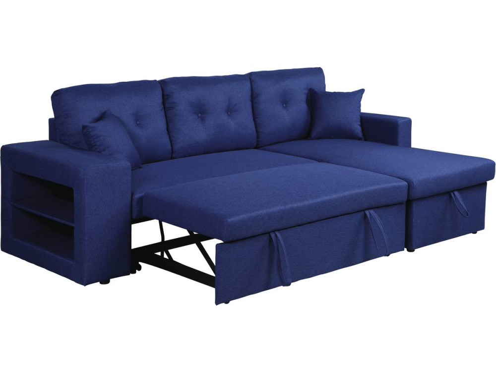Divano ad angolo "Axel" trasformabile / reversibile - 3 posti - Blu