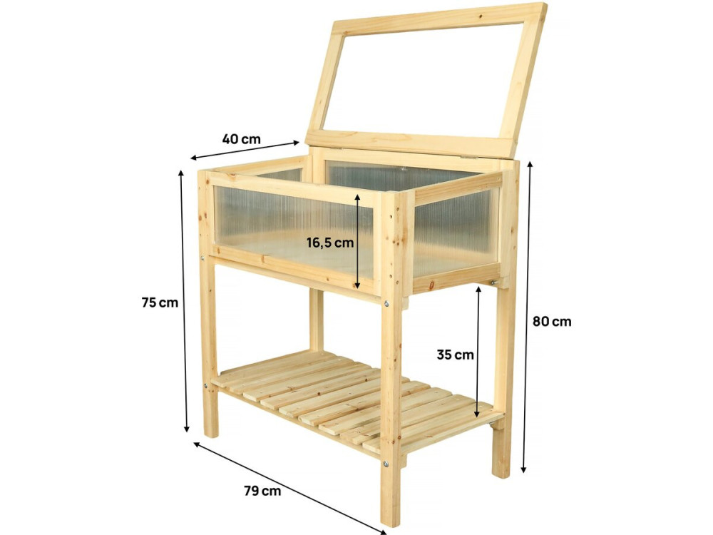 Orto in cassetta quadrata in legno con piedi "rose" - 78 x 40 x 79,5 cm
