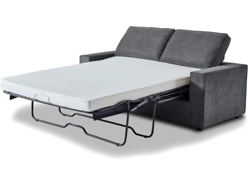 Divano trasformabile in tessuto "Clara" express - 185 x 90 x 88 cm - Grigio