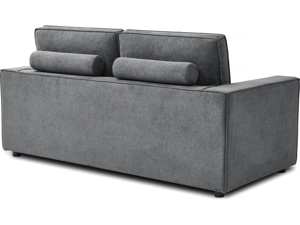 Divano trasformabile in tessuto "Clara" express - 185 x 90 x 88 cm - Grigio