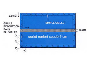MYKONOS Copertura rettangolare in PVC impermeabile per piscina "ANNONAY