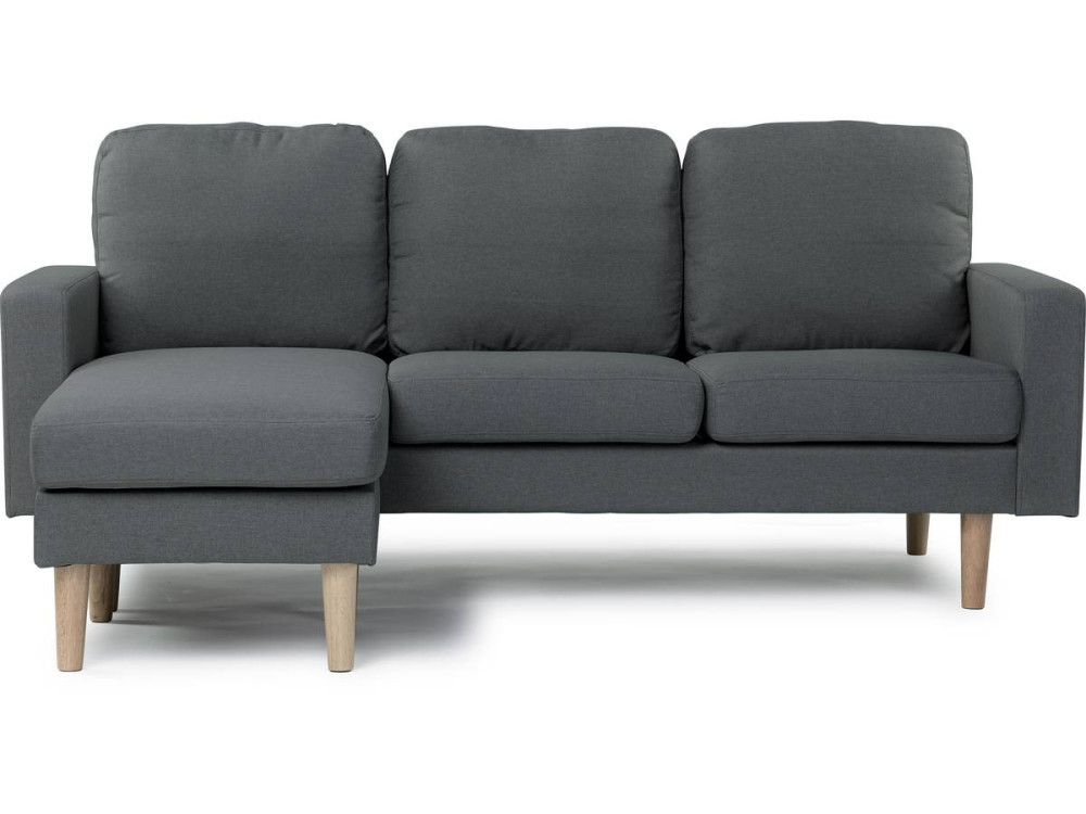 Divano angolare reversibile in tessuto "Gabby" - 3 posti - Grigio