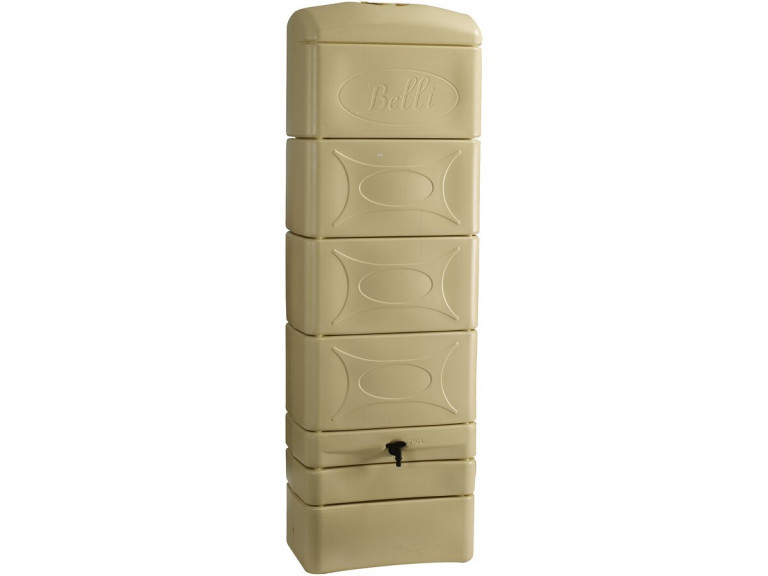 Serbatoio per il recupero dell'acqua a parete da 300 L con kit di attacco per la grondaia "Malang"  - Beige