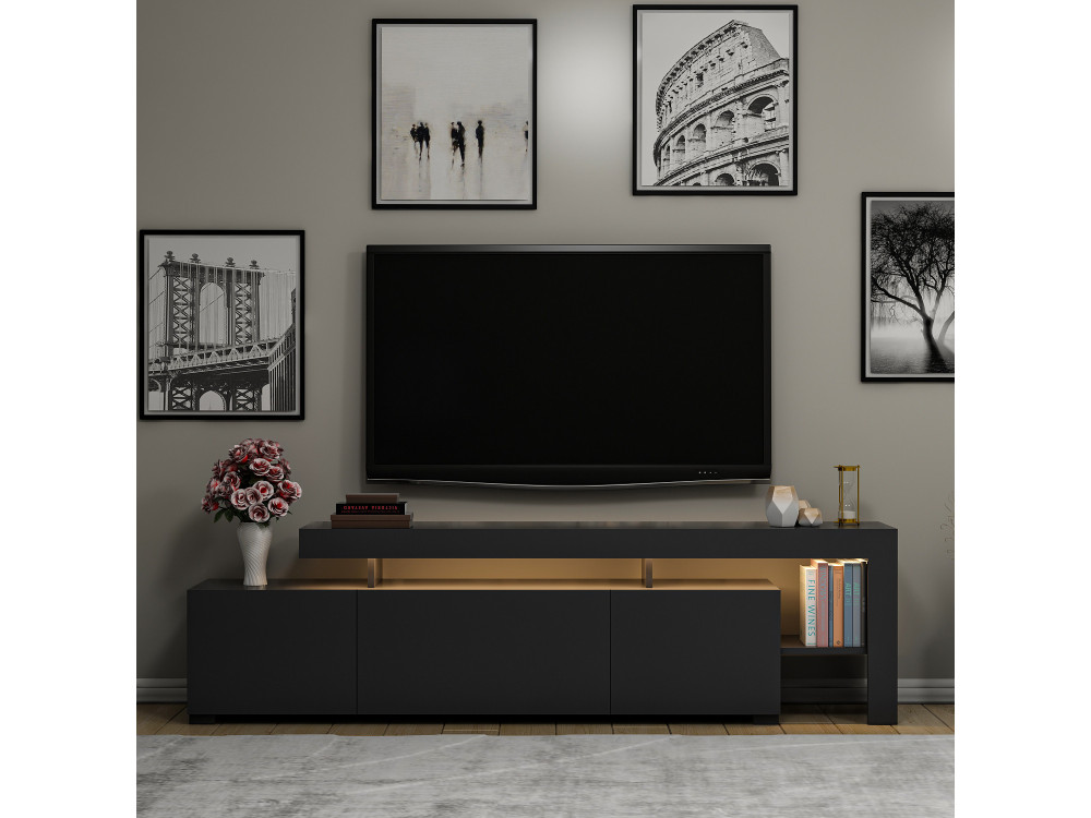 Porta TV in legno "Beliz" - 192 x 37 x 53 cm - Antracite
