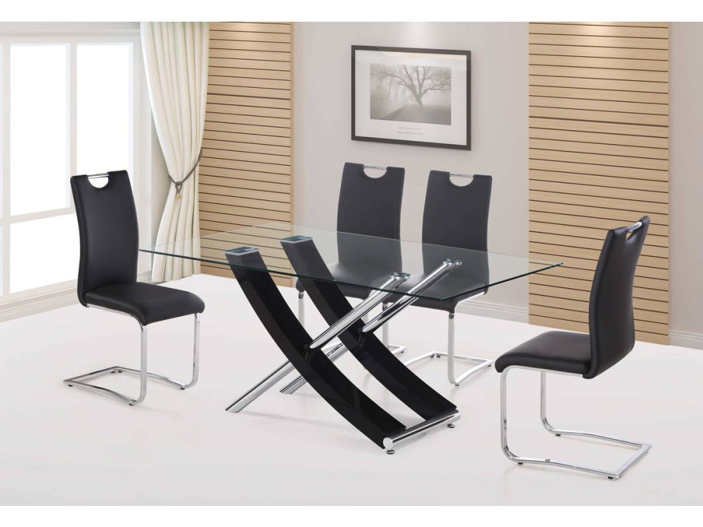 Tavolo da pranzo "Diva" - 160 x 90 x 76 cm - Nero, laccato