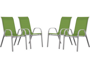 Sedia da giardino textilene "Cordoba" -Phoenix-Verde -Set di 4
