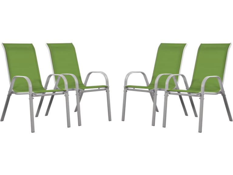 Sedia da giardino textilene "Cordoba" -Phoenix-Verde -Set di 4