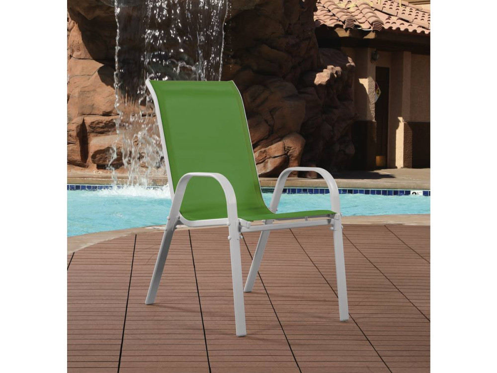 Sedia da giardino textilene "Cordoba" -Phoenix-Verde -Set di 4