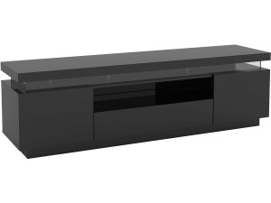 Porta TV LED laccato "Ruth" - 165 x 40 x 49 cm - Nero