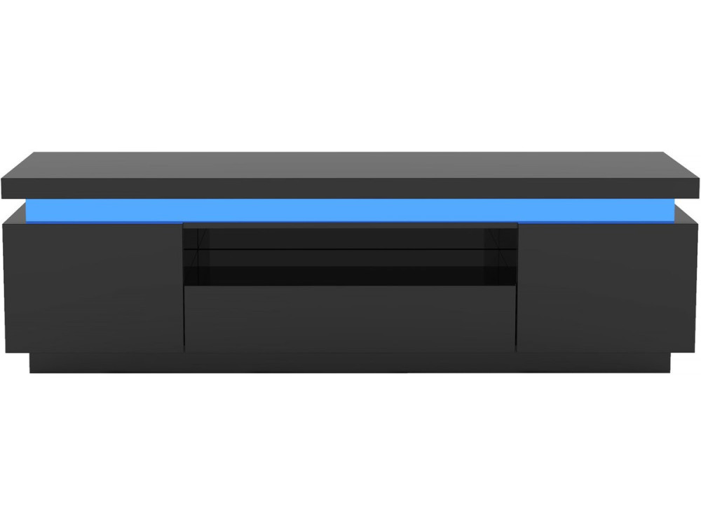 Porta TV LED laccato "Ruth" - 165 x 40 x 49 cm - Nero