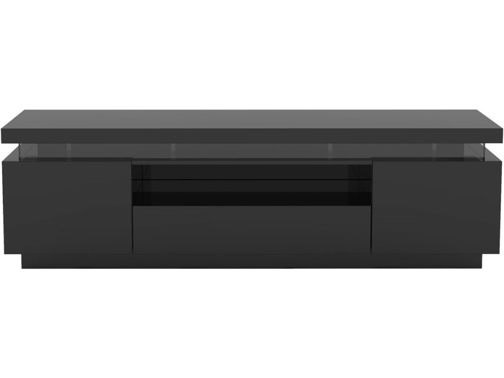 Porta TV LED laccato "Ruth" - 165 x 40 x 49 cm - Nero