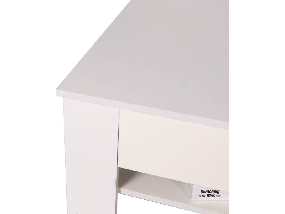 Tavolino rettangolare con cassetti "Joy" - Bianco