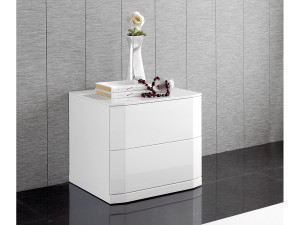 1 comodino "Delta" - 54 x 45 x 46 cm - Colore bianco