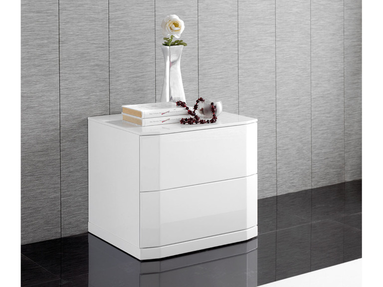 1 comodino "Delta" - 54 x 45 x 46 cm - Colore bianco