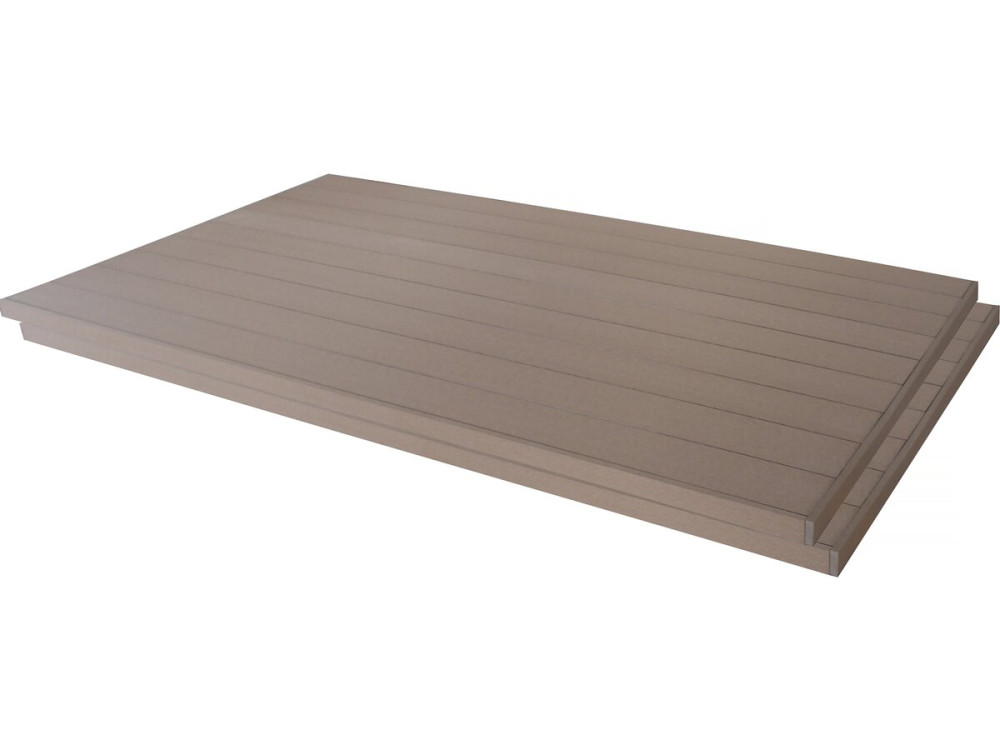 Set di 3 di listelli da terrazzo in composito completo - 2,4m - Superficie ca. 1,05 m² - Marrone
