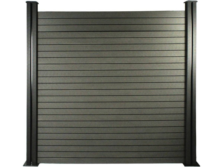 Set di 6 listelli per recinzione in  composito + profilo di finitura in composito - 1,60 m - grigio scuro