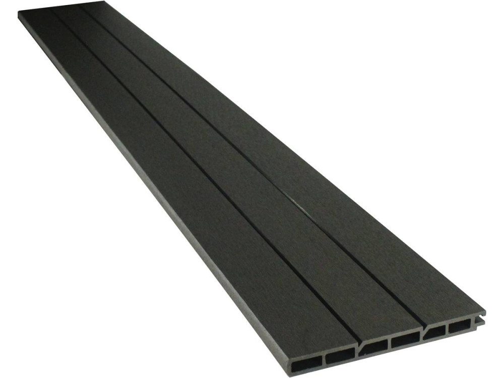 Set di 6 listelli per recinzione in  composito + profilo di finitura in composito - 1,60 m - grigio scuro